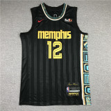 Grizzlies 12 New Black City Edition Basketball Jersey Sports Shirt Tops