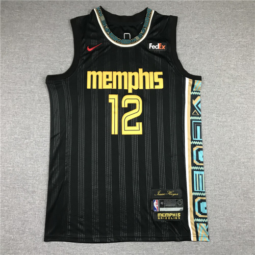 Grizzlies 12 New Black City Edition Basketball Jersey Sports Shirt Tops