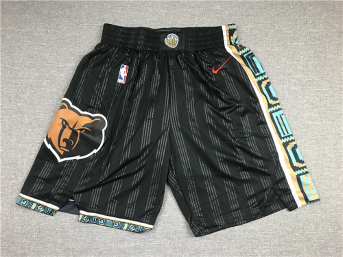 Grizzlies New Black City Edition Basketball Shorts Stitched