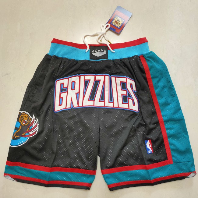 Grizzlies Black Pocket Shorts Basketball Shorts Stitched