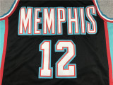Grizzlies 12 New Black Basketball Jersey Sports Shirt Tops