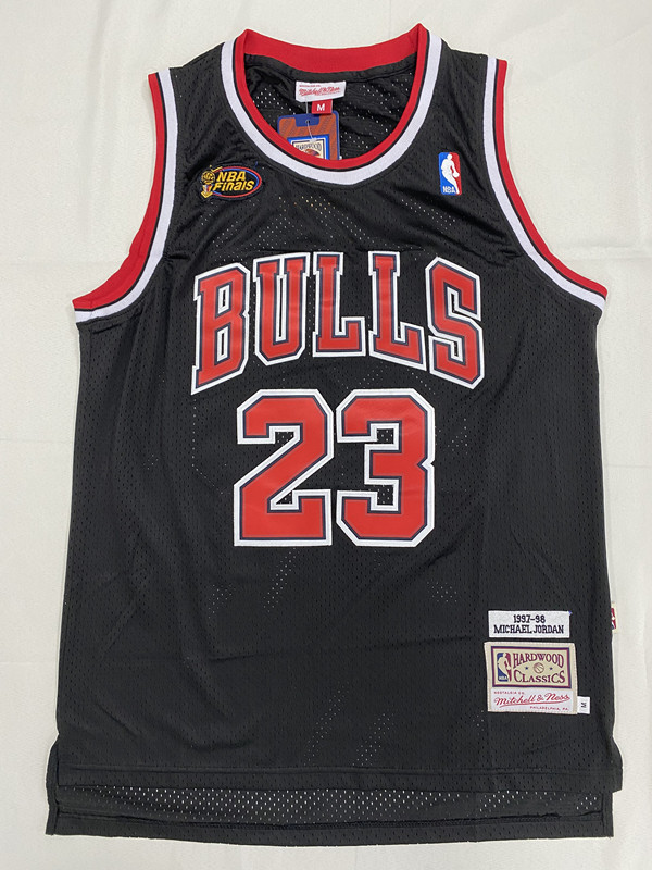 Vintage 1997 Finals Black Michael Jordan #23 Chicago Bulls Basketball Jersey Sports Shirt Tops