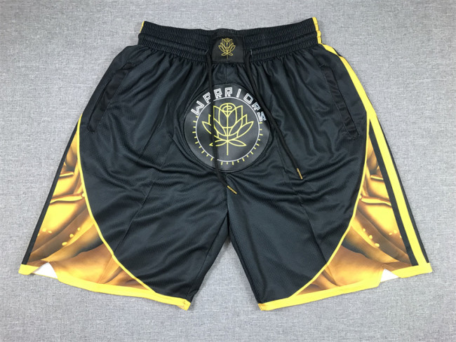 Golden State Warriors Basketball Shorts Stitched Black City Edition