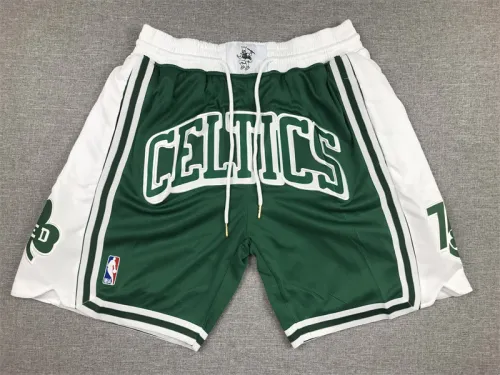 Retro Boston Celtics Basketball Shorts Stitched Green City Edition