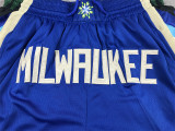 Milwaukee Bucks Basketball Shorts Stitched Blue City Edition
