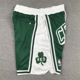 Retro Boston Celtics Basketball Shorts Stitched Green City Edition