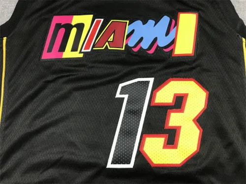 Bam Adebayo #13 Miami Heat Basketball Jerseys Black