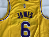 Classic LeBron James #6 Los Angeles Lakers Basketball Jerseys Stitched Yellow