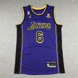 LeBron James #6 Los Angeles Lakers Basketball Jerseys Stitched Purple