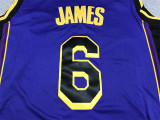 LeBron James #6 Los Angeles Lakers Basketball Jerseys Stitched Purple