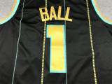 City Edition LaMelo Ball #1 Charlotte Hornets Basketball Jerseys Stitched Black