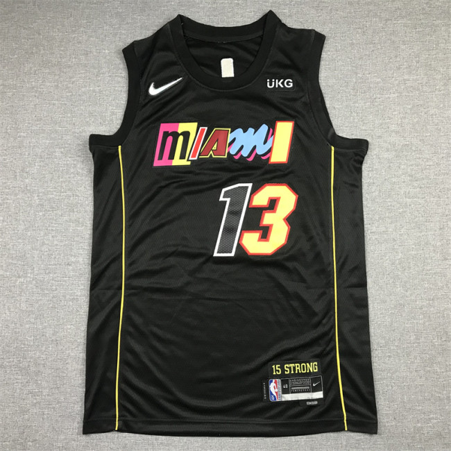 Bam Adebayo #13 Miami Heat Basketball Jerseys Black