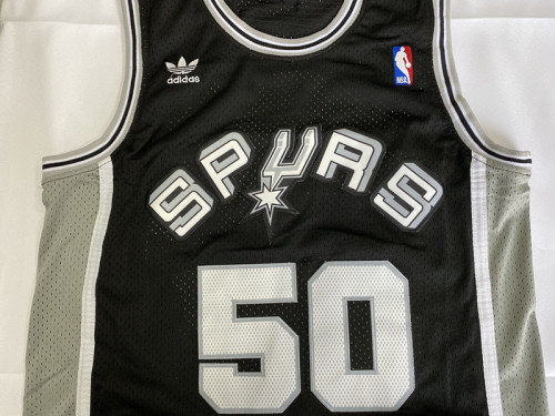 Adults Retro David Robinson #50 San Antonio Spurs Basketball Jerseys Black