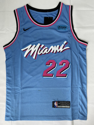 City Edition Blue Jimmy Butler #22 Miami Heat Basketball Jersey Sports Shirt Tops
