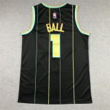 City Edition LaMelo Ball #1 Charlotte Hornets Basketball Jerseys Stitched Black