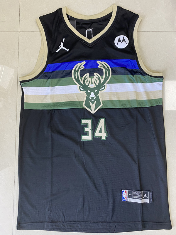City Edition Black Giannis Antetokounmpo #34 Milwaukee Bucks Basketball Jersey Sports Shirt Tops