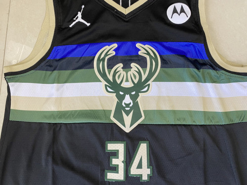 City Edition Black Giannis Antetokounmpo #34 Milwaukee Bucks Basketball Jersey Sports Shirt Tops