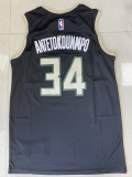 City Edition Black Giannis Antetokounmpo #34 Milwaukee Bucks Basketball Jersey Sports Shirt Tops
