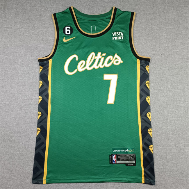 City Edition Jaylen Brown #7 Boston Celtics Basketball Jerseys Stitched Green