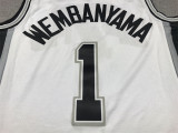 Victor Wembanyama #1 San Antonio Spurs Basketball Jerseys Stitched White