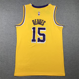 Austin Reaves #15 Los Angeles Lakers Basketball Jerseys Stitched Yellow