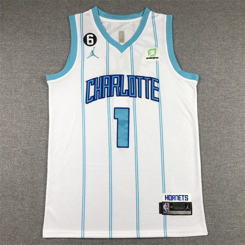 LaMelo Ball #1 Charlotte Hornets Basketball Jerseys Stitched White