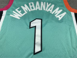 City Edition Victor Wembanyama #1 San Antonio Spurs Basketball Jerseys Stitched Green