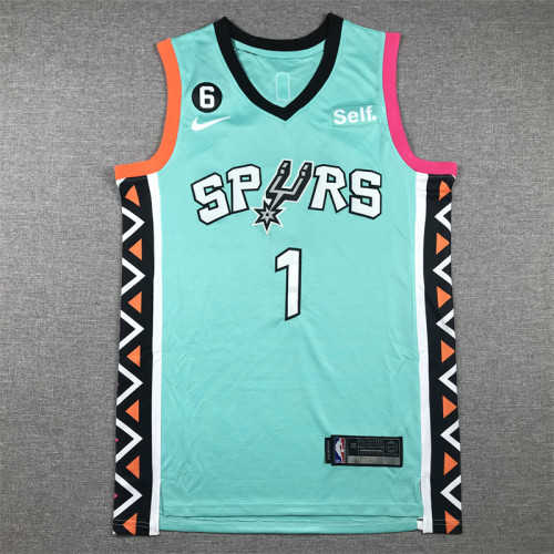 City Edition Victor Wembanyama #1 San Antonio Spurs Basketball Jerseys Stitched Green