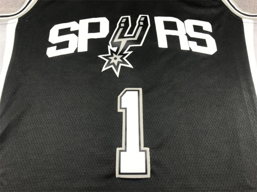 Victor Wembanyama #1 San Antonio Spurs Basketball Jerseys Stitched Black