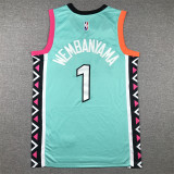 City Edition Victor Wembanyama #1 San Antonio Spurs Basketball Jerseys Stitched Green