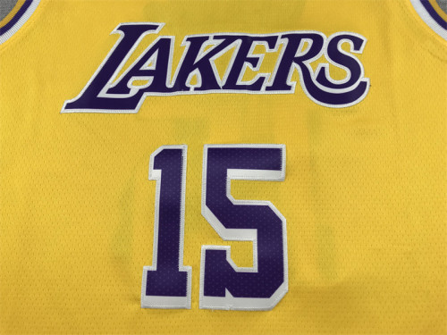 Austin Reaves #15 Los Angeles Lakers Basketball Jerseys Stitched Yellow