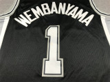 Victor Wembanyama #1 San Antonio Spurs Basketball Jerseys Stitched Black