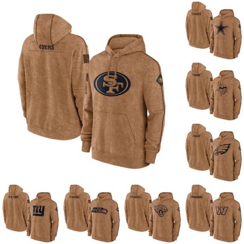 NFL Hoodie Men's American Football Sweatshirt Salute to Service Pullover Olive