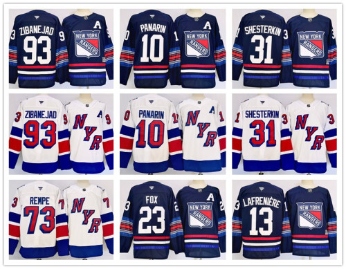 New Men's NHL Hockey Jersey New York Rangers #93#10#8#23 Mika Zibanejad