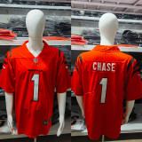 Men's NFL Burrow/Chase #9#1 Cincinnati Bengals American Football Jerseys