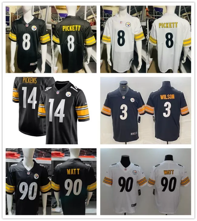 Men's NFL Pickett #8#14#90#2#10 Pittsburgh Steelers American Football Jerseys