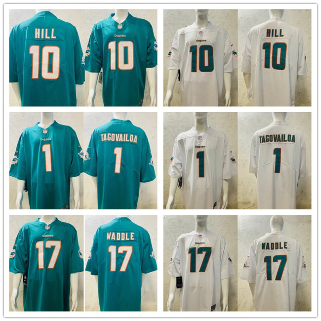 Men's NFL Hill/Tagovailoa #10#1#17 Miami Dolphins American Football Jerseys