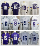 Men's NFL Jefferson #18#8#9#15 Minnesota Vikings American Football Jerseys