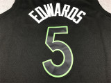 Anthony Edwards #5 Minnesota Timberwolves Basketball Jerseys Stitched Black