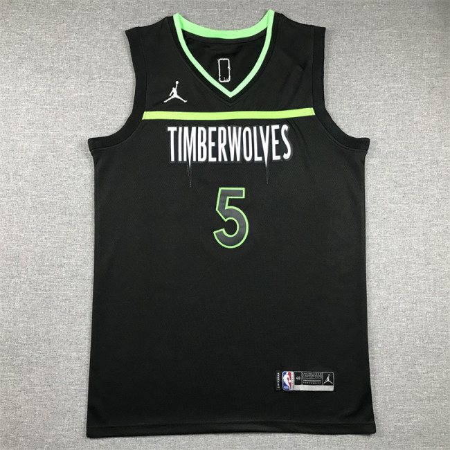 Anthony Edwards #5 Minnesota Timberwolves Basketball Jerseys Stitched Black