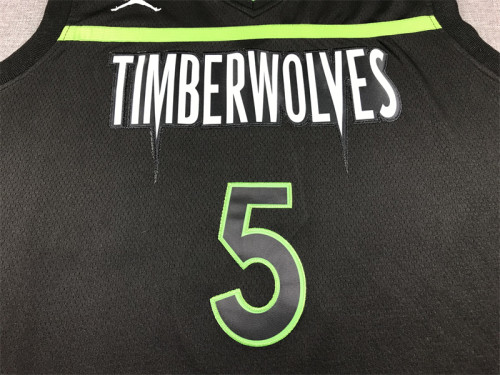 Anthony Edwards #5 Minnesota Timberwolves Basketball Jerseys Stitched Black