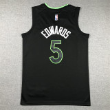 Anthony Edwards #5 Minnesota Timberwolves Basketball Jerseys Stitched Black
