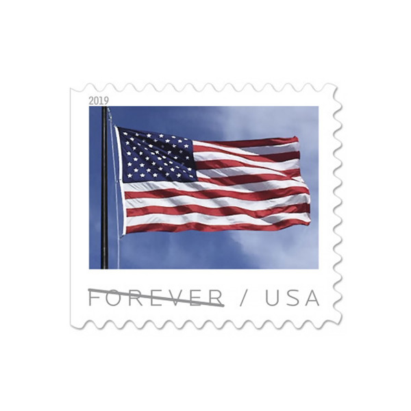100 PCS Forever First Class  Stamps, 2019 USA Flag, for Postage,Post Cards, Graduation, or Invitations,Bar Mitzvahs,Collection