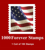 2017 US Flag Postcard Forever Postage Stamps 10 Coils of  100 Total 1000 Stamps