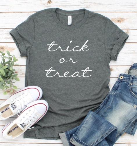 Trick or Treat Shirt, Halloween Shirt Women, Women's Graphic Tee, Halloween Shirt, Unisex Shirt, Mom Halloween Shirt, Trick or Treat Gift
