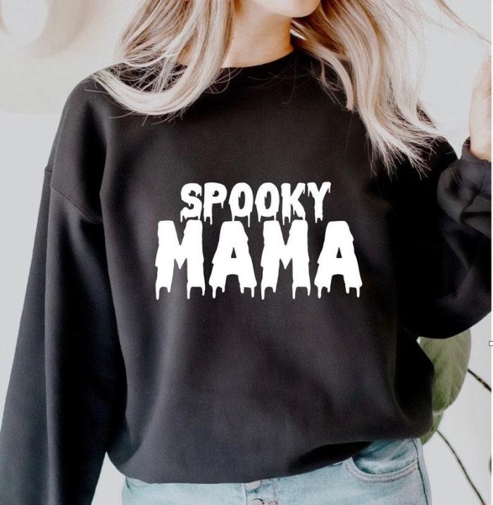 Fall Shirt, Spooky Mama Mom Shirt, Happy Halloween T-shirt, Halloween Tee sweatshirt, halloween costume shirt, womens halloween shirt gift