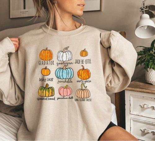 Fall Pumpkin Shirt, Halloween pumpkins shirt, Pumpkin patch sweatshirt, halloween trick or treat costume, cute womens fall halloween shirt