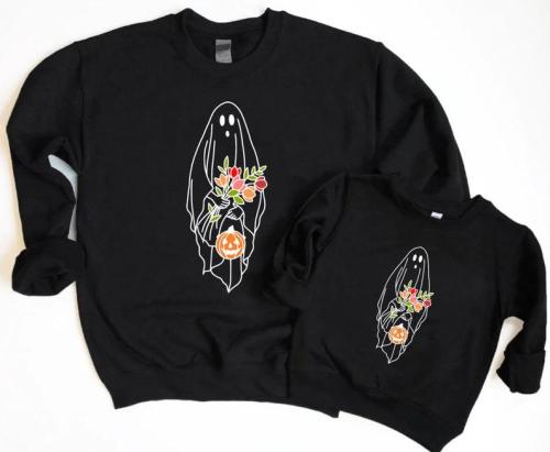 Matching Ghost Halloween Sweatshirts, Matching Family Halloween Costumes, Mommy and Me Baby Halloween outfit, Cute Ghost Shirt, Kids Costume