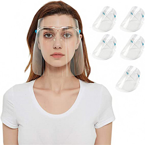 [10 Pcs] Transparent Goggle Face Shield, Lightweight Reusable Glasses and Replaceable Shield
