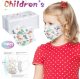 Dinosaur Print Kids Disposable Masks 3 Layer Breathable, Stretchable Elastic Ear Loops